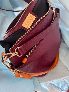 Divina Firenze Taupe Italian Leather Crossbody Bag